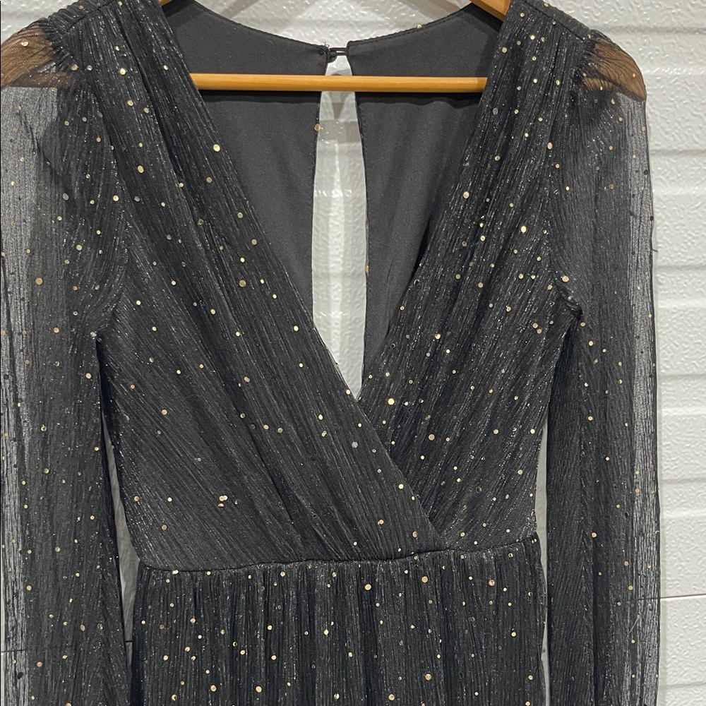 Soieblu Black Sparkle Long Sleeve Dress